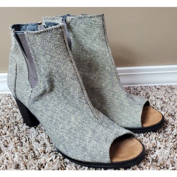 Women's TOMS Majorca Tweed Open Toe Ankle Bootie Size 10 - Picture 1 of 9